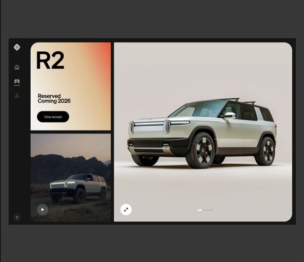 Rivian R2 reservation screen design